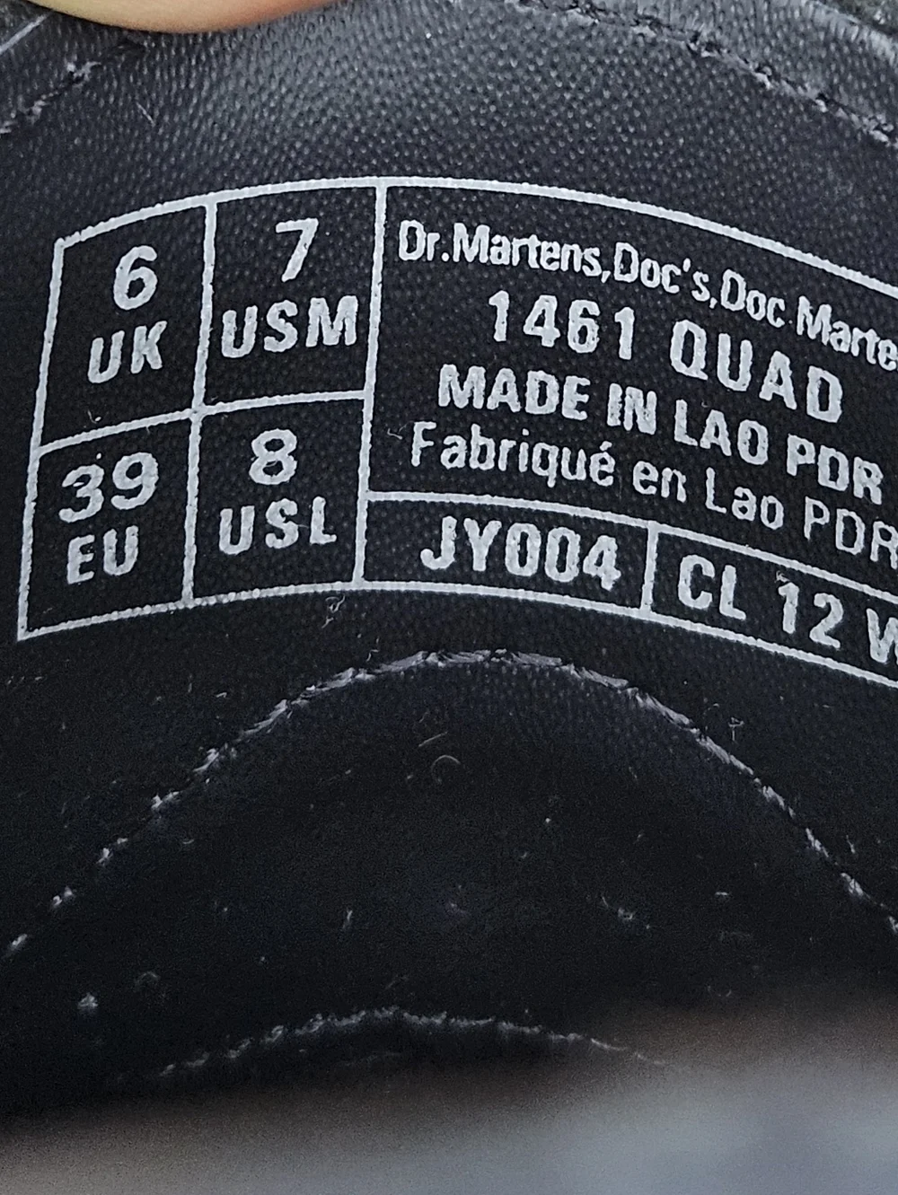 Dr. Martens 1461 Quad Black Polished Smooth Leather Platform Oxfords Women 8 M 7